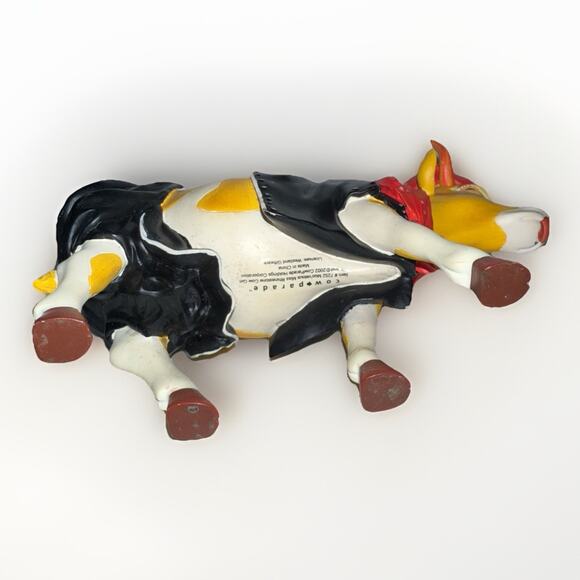 Vintage Cow Parade 2002 Moo'velous Miss Rhinestone Resin Cow Girl 7 Inches - Picture 6 of 7